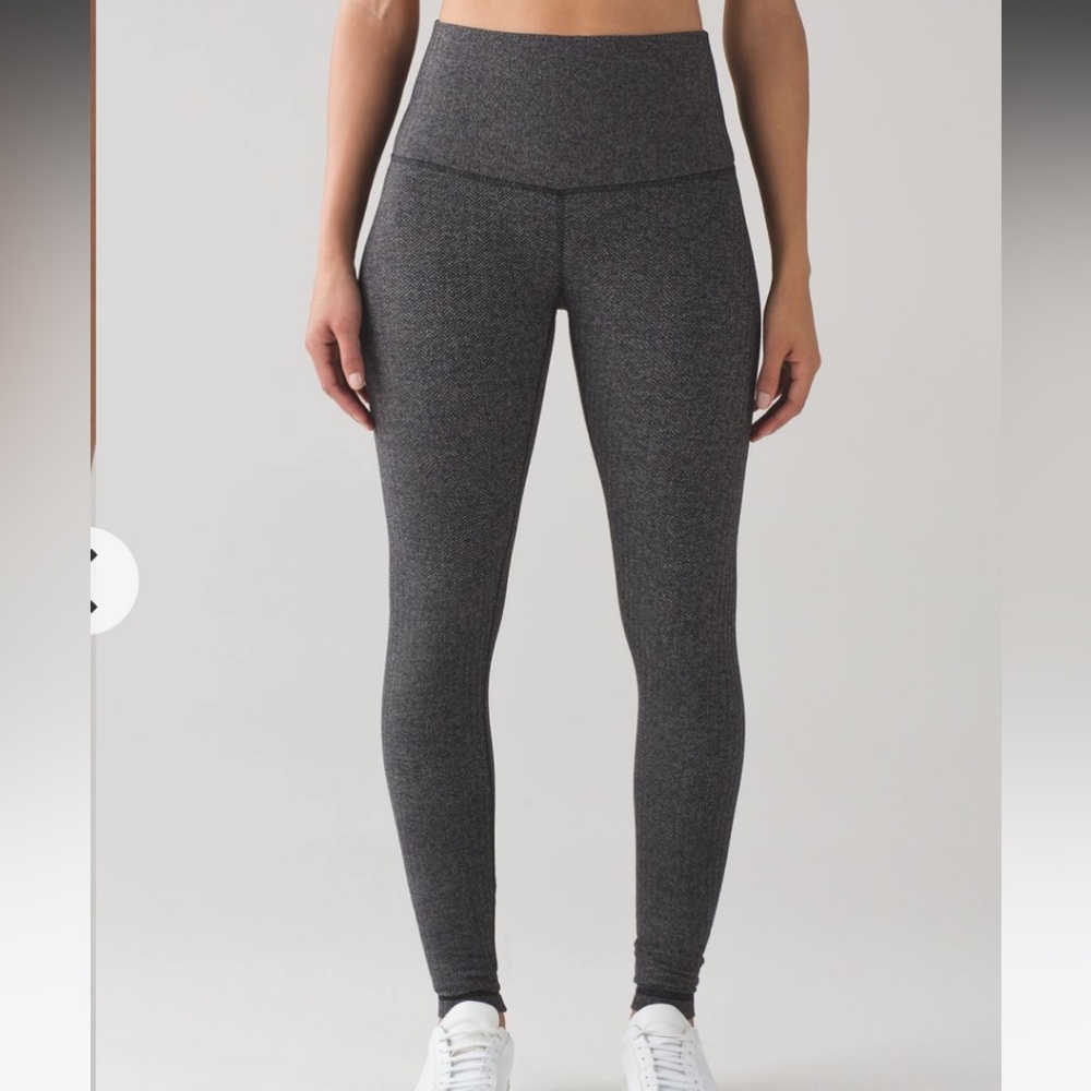lululemon Charcoal Herringbone Wunder Under Leggings